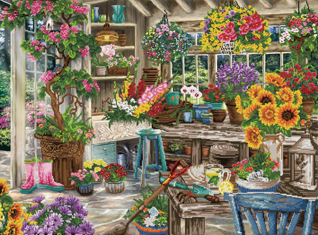 Diamond dotz® peinture diamant - paradis du jardinier - 74x100 cm - 43 couleurs - complet - rond - Diamond dotz