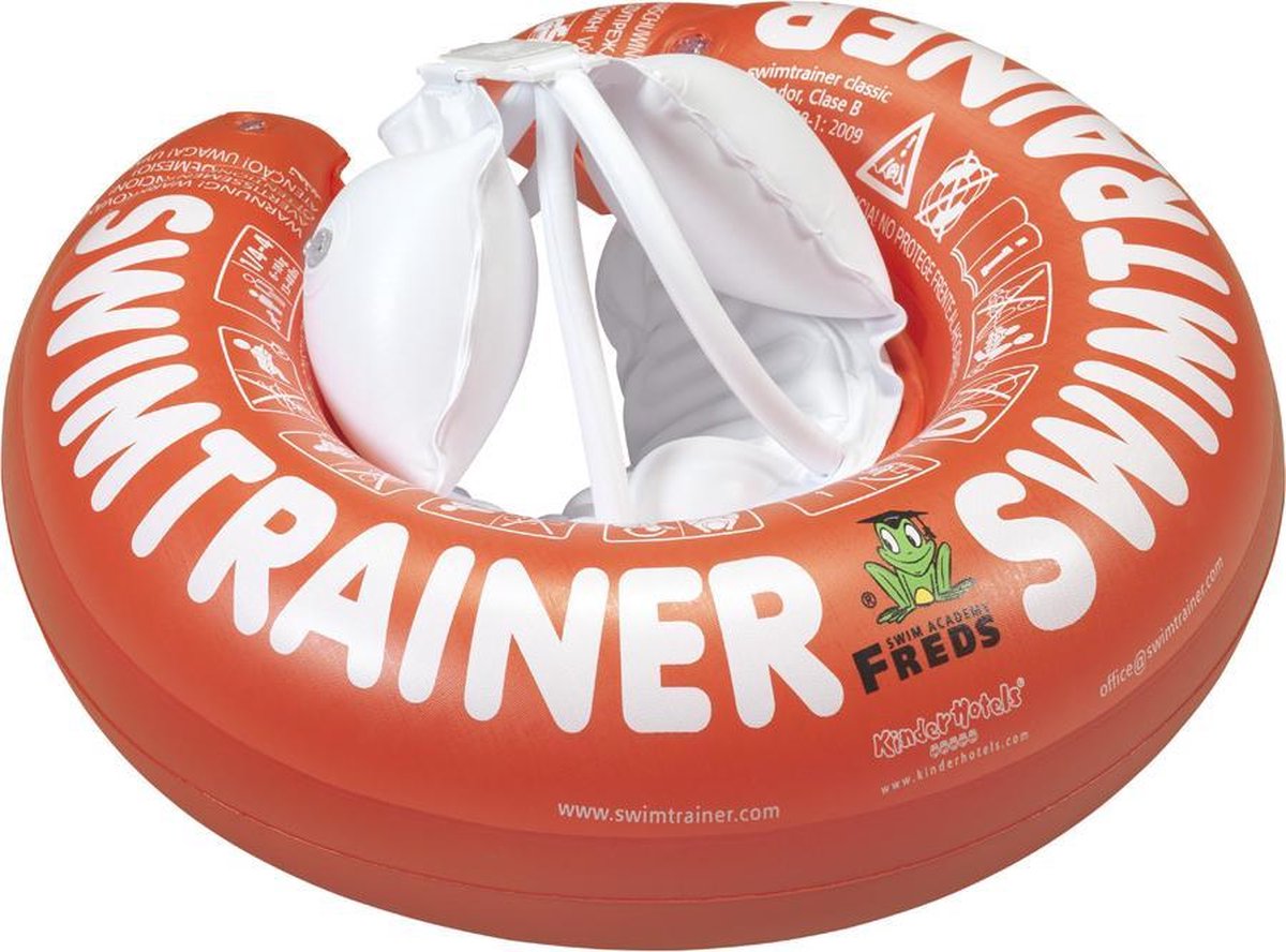 Freds swim academy swimtrainer classic ® rouge (3 mois à 4 ans, 6kg-18kg) la piscine sécurisée pour bébé : entraîneur de natation | (label de qualité : CE-TüV-EN13138-1:2014)