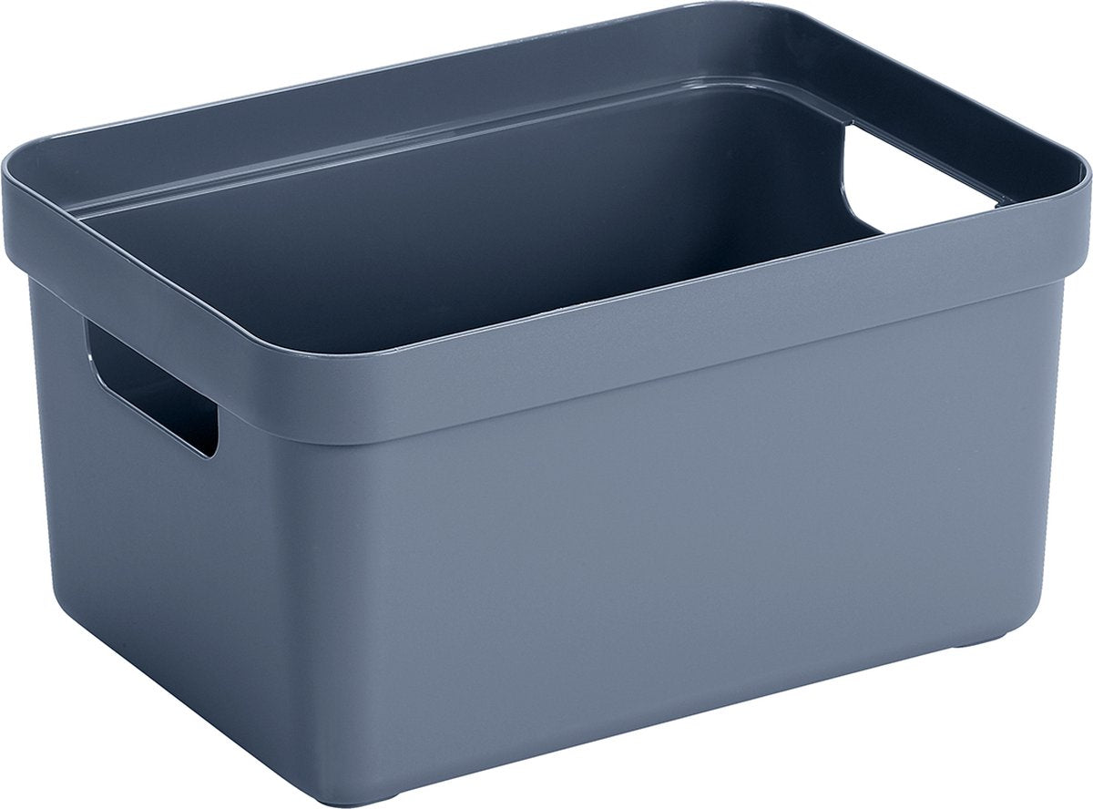 Sunware - boîte de rangement sigma home 13l bleu foncé - 35 x 24,6 x 18,3 cm