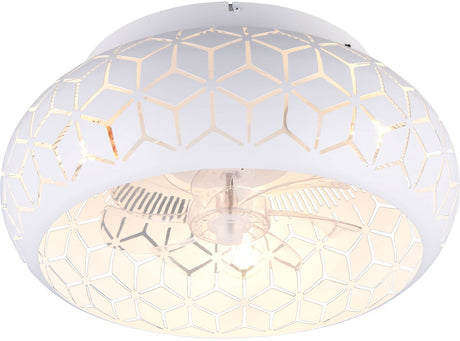 Rl vis ta lumière réalité bidar - ventilateur de plafond - blanc mat - excl. 3x E27 4 W - lumière commutable séparément - télécommande - montage au plafond - 3 vitesses - minuterie - mode été et hiver
