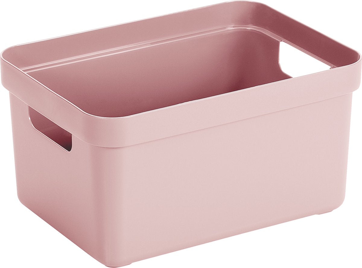 Sigma home boîte de rangement 5l rose 252x175x122mm | 3 pièces