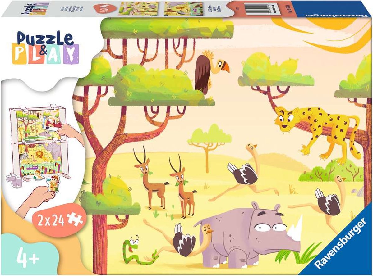 Ravensburger puzzle puzzle play safari - puzzle - 2x24 pièces