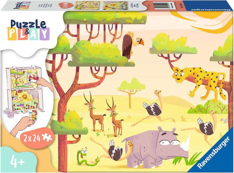 Ravensburger puzzle puzzle play safari - puzzle - 2x24 pièces