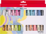 Bruynzeel Amsterdam série standard peinture acrylique couleurs douces set 20ml, 24 pcs.