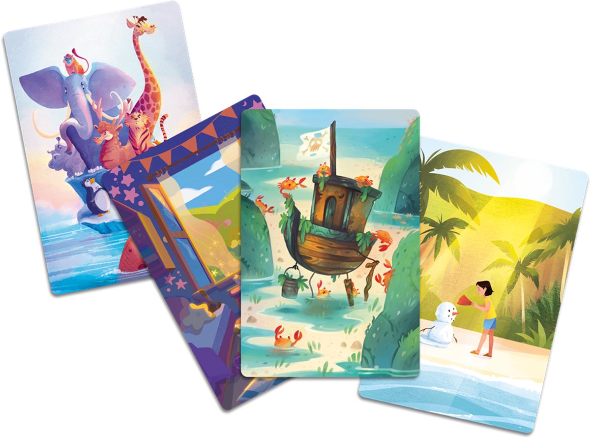 Jeu de société Asmodee Dixit Kids, jeu de société coopératif pour enfants.