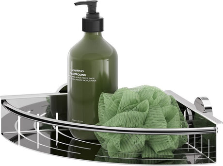 Tiger Boston - support de douche - panier de douche d'angle 19,5 cm - acier inoxydable poli