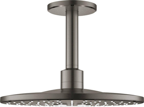 Douche de tête Grohe Rainshower Smartactive 31 cm avec bras de plafond avec 2 types de jets, graphite dur brossé