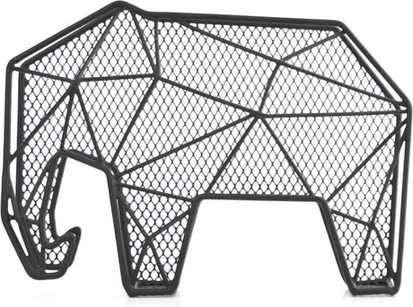 Kikkerland porte-lettre - éléphant graphique - noir - organiseur - métal - 25x15x9cm