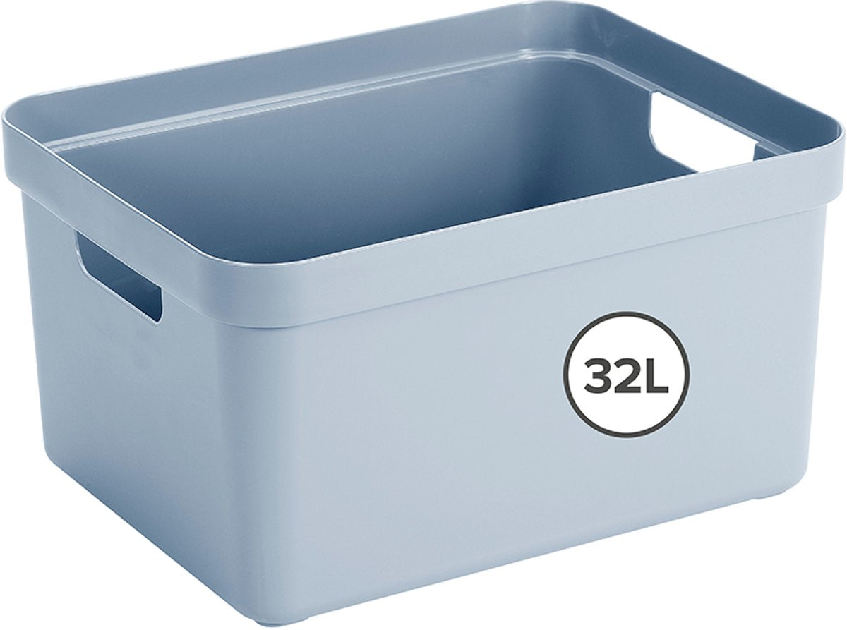Sigma home boîte de rangement 32l bleu 445x345x243mm | 2 pièces