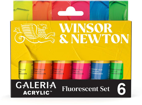 Winsor Newton 2190619 Galeria Kit de Peinture Acrylique Fluorescente – 6 x 20 ml – Couleurs Fluo Fluo – Kit de Peinture Acrylique