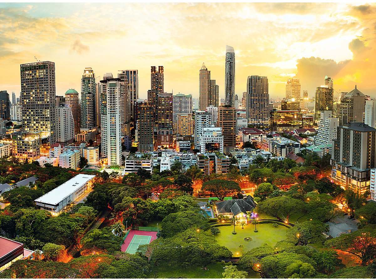 Trefl puzzle Bangkok coucher de soleil - puzzle 1000 pièces.