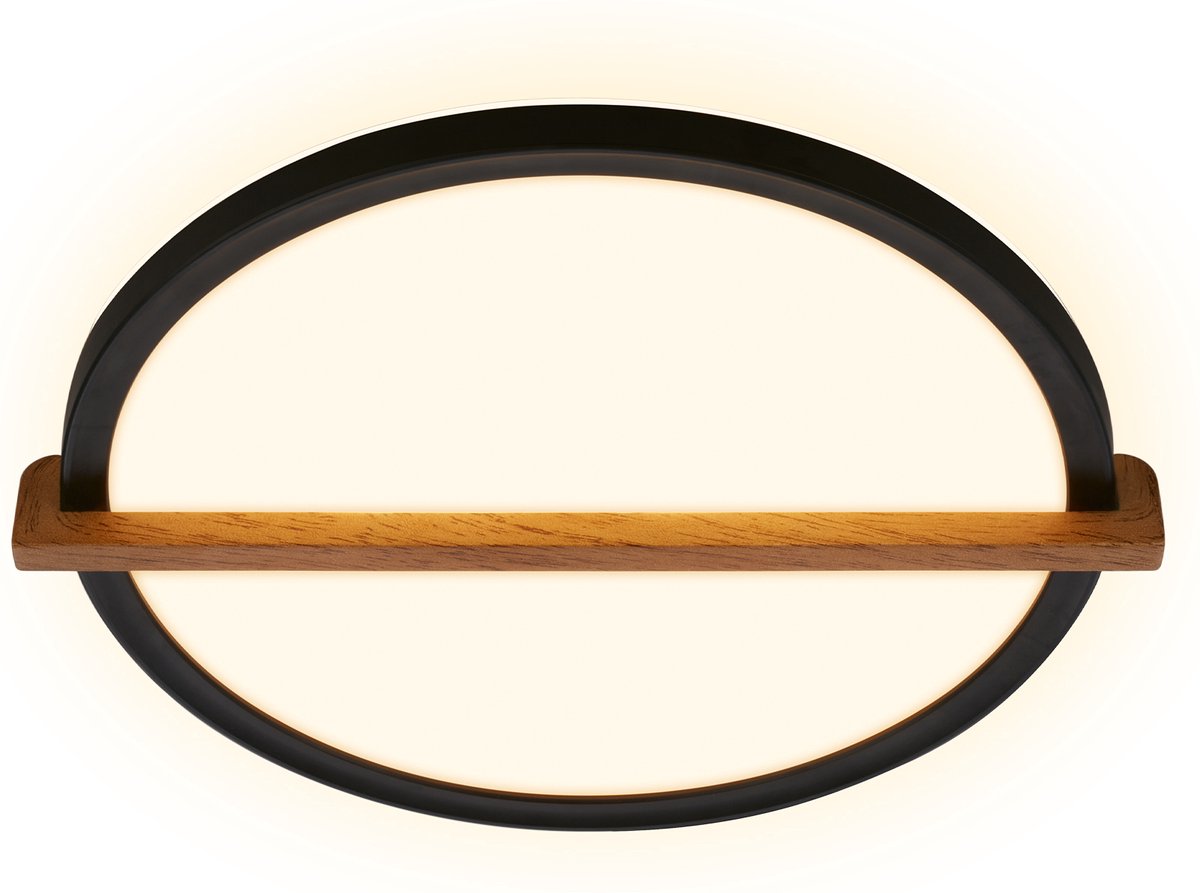 Briloner remsa - Plafonnier LED - Plafonnier à lumière indirecte - Lumière blanc chaud - 29 x 31,5 x 4 cm - Bois noir