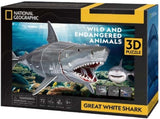 Puzzle 3D amusant et cubique, requin blanc national Geographic