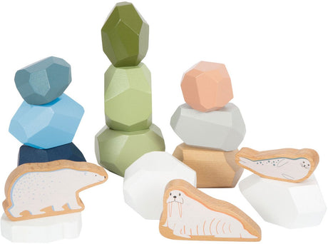 Small foot - pierres d'équilibre en bois arctique, 11 pcs.