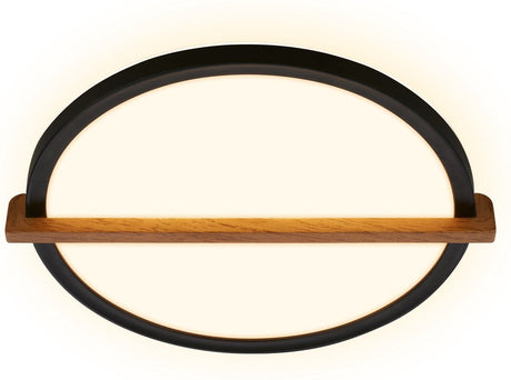 Briloner remsa - Plafonnier LED - Plafonnier à lumière indirecte - Lumière blanc chaud - 29 x 31,5 x 4 cm - Bois noir
