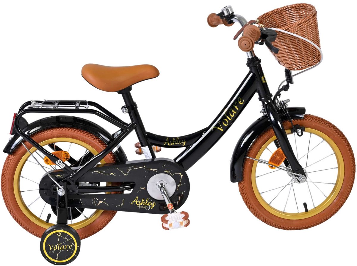 Vélo enfant Volare Ashley - filles - 14 pouces - noir