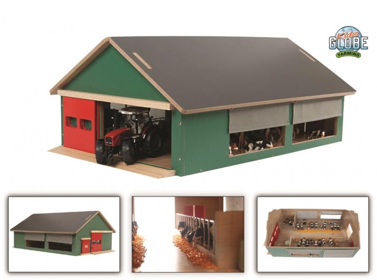 Kids Globe Stable avec Windbreak Gaas 1:32