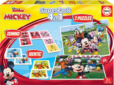 Educa - 2 jeux actifs et 2 puzzles - super pack amis mickey
