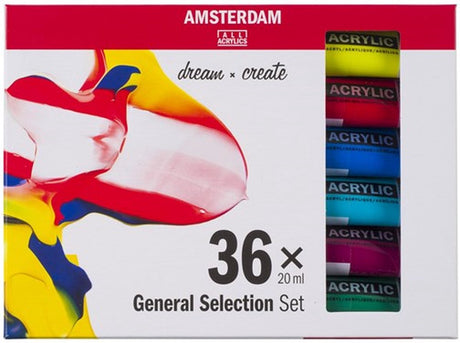 Ensemble de sélection générale de peinture acrylique série standard Amsterdam | 36 × 20 ml