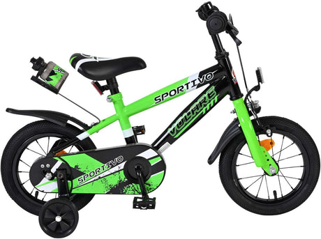 Vélo enfant Volare sportivo - garçons - 12 pouces - vert noir