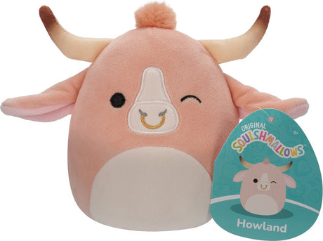 Squishmallows howland - peluche taureau brahma pêche 40cm