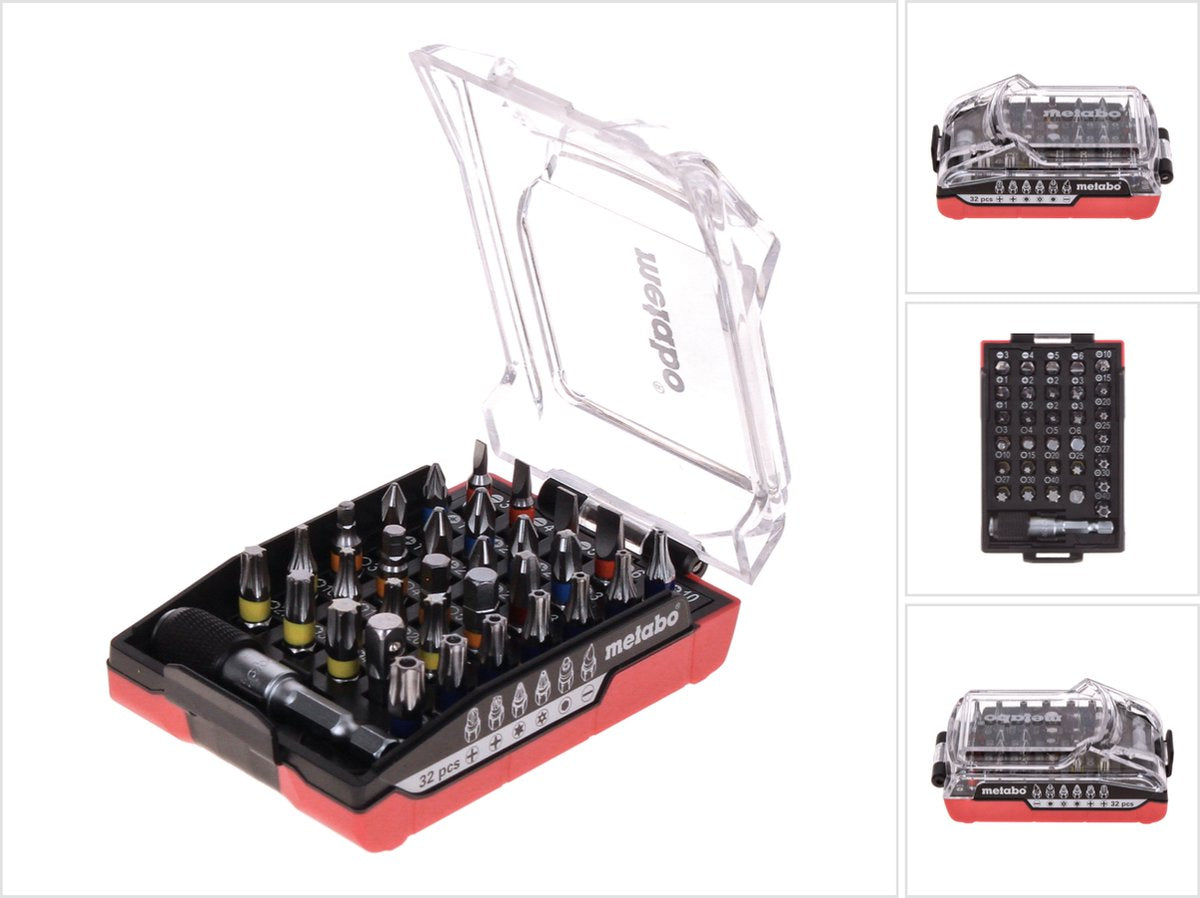 Coffret d'embouts de batterie professionnel Metabo 32 pièces, jeu d'embouts