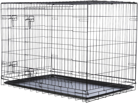 Niche pour chien Trixie - pliable, noire - 109x71x79 cm, avec serrures de sécurité, tiroir coulissant en plastique
