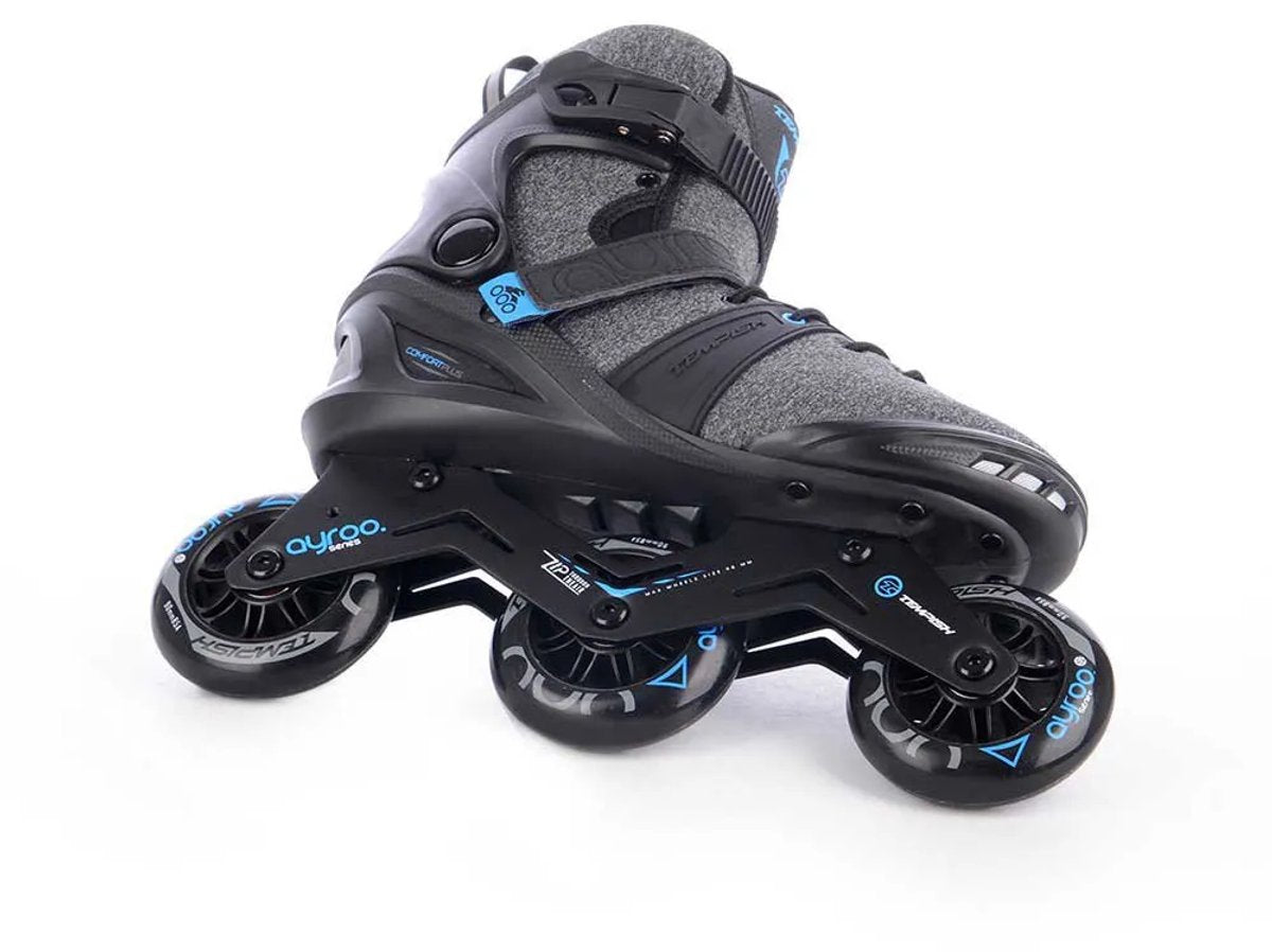 Tempish ayroo 3x90 rollers en ligne adultes - 3 roues 90mm - rollers de vitesse fitness - noir bleu - taille 45