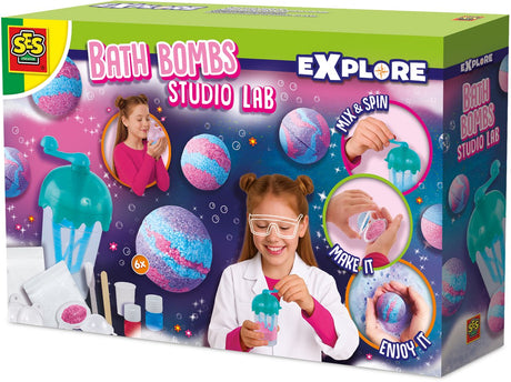 Ses creative - explorer - laboratoire de studio de bombes de bain - jouets scientifiques pour enfants - fabrication de bombes de bain - jouets vocaux - boîtes d'expérimentation - fabriqués en Hollande - à partir de 8 ans