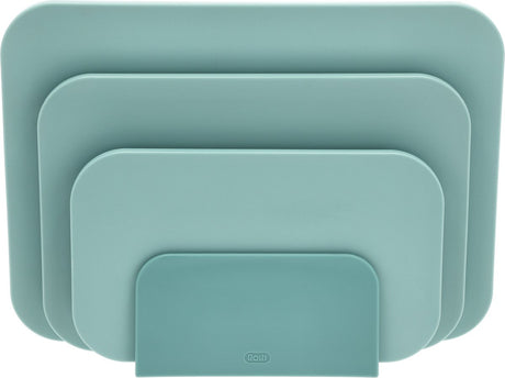 Rosti choptima set de planches à découper 35,5 x 7 x 26,5 cm vert nordique - plastique - 4 planches à découper - va au lave-vaisselle - avec support - cuisine