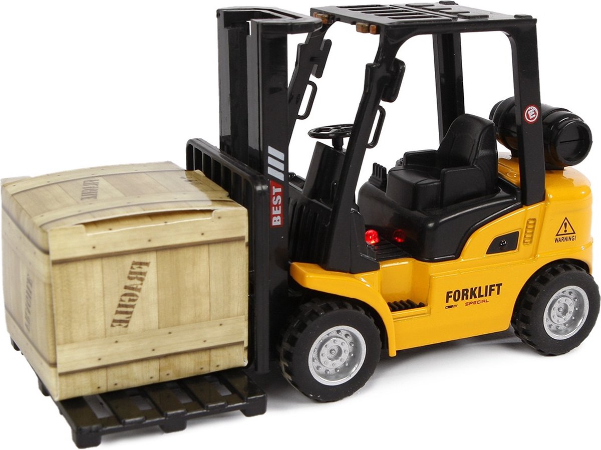 Chariot élévateur à traction 2 jeux - avec lumière et son - 14 cm - à partir de 4 ans