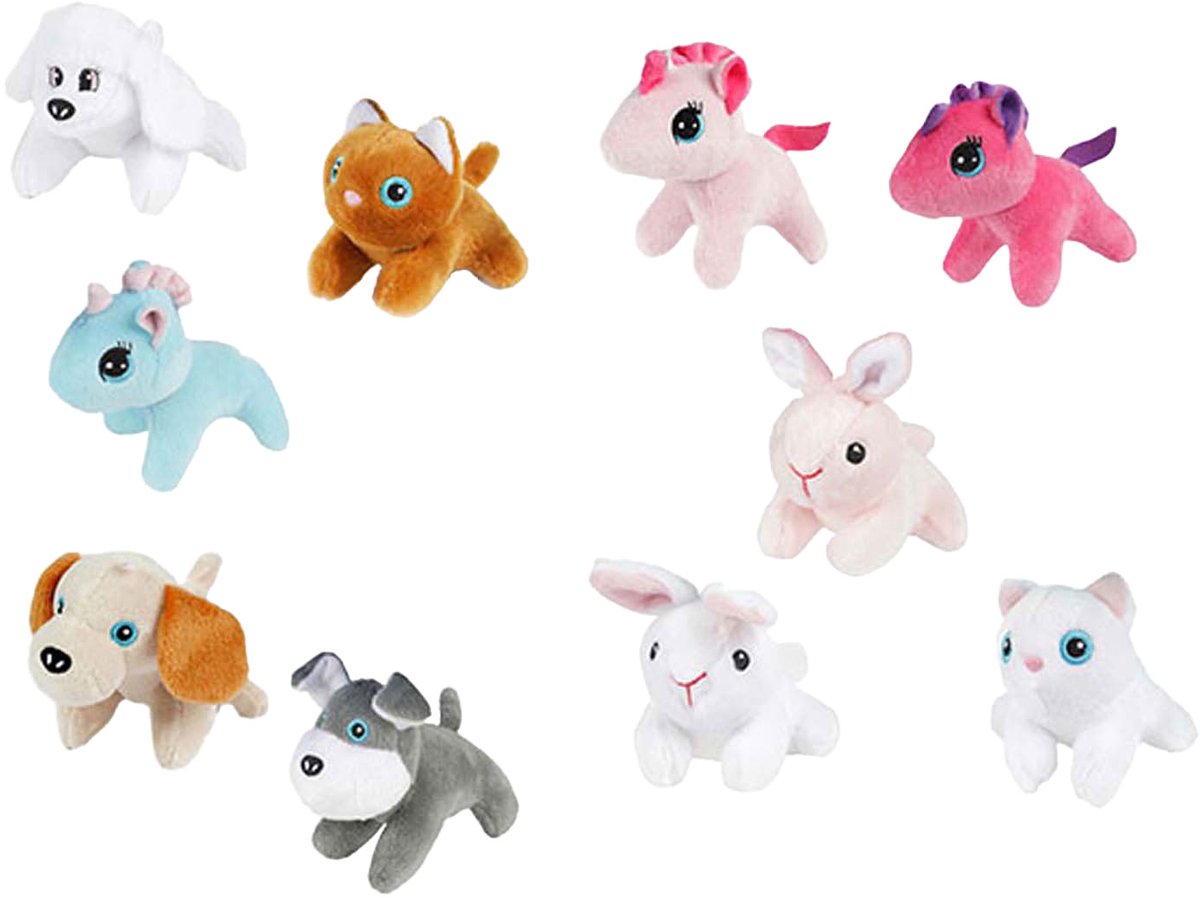 Toi-toys peluche animal en peluche dans un étui de transport, 10 cm