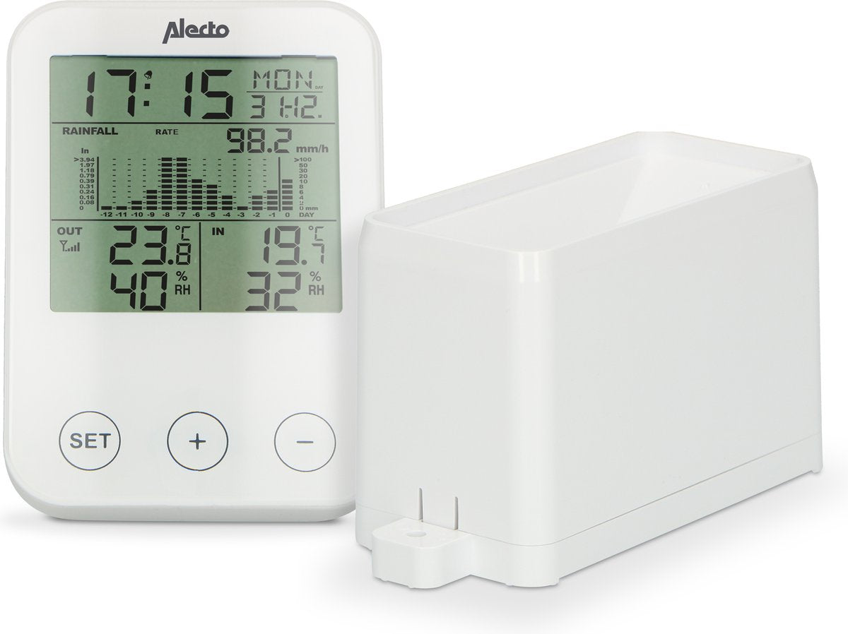 Alecto ws-1200 - station météo professionnelle avec capteur extérieur sans fil - 3-en-1