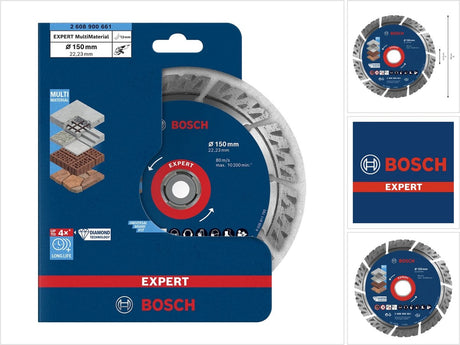Accessoires Bosch 2608900661 disque à tronçonner diamant multimatériaux expert diamètre 150 mm diamètre de perçage 22,23 mm pierre