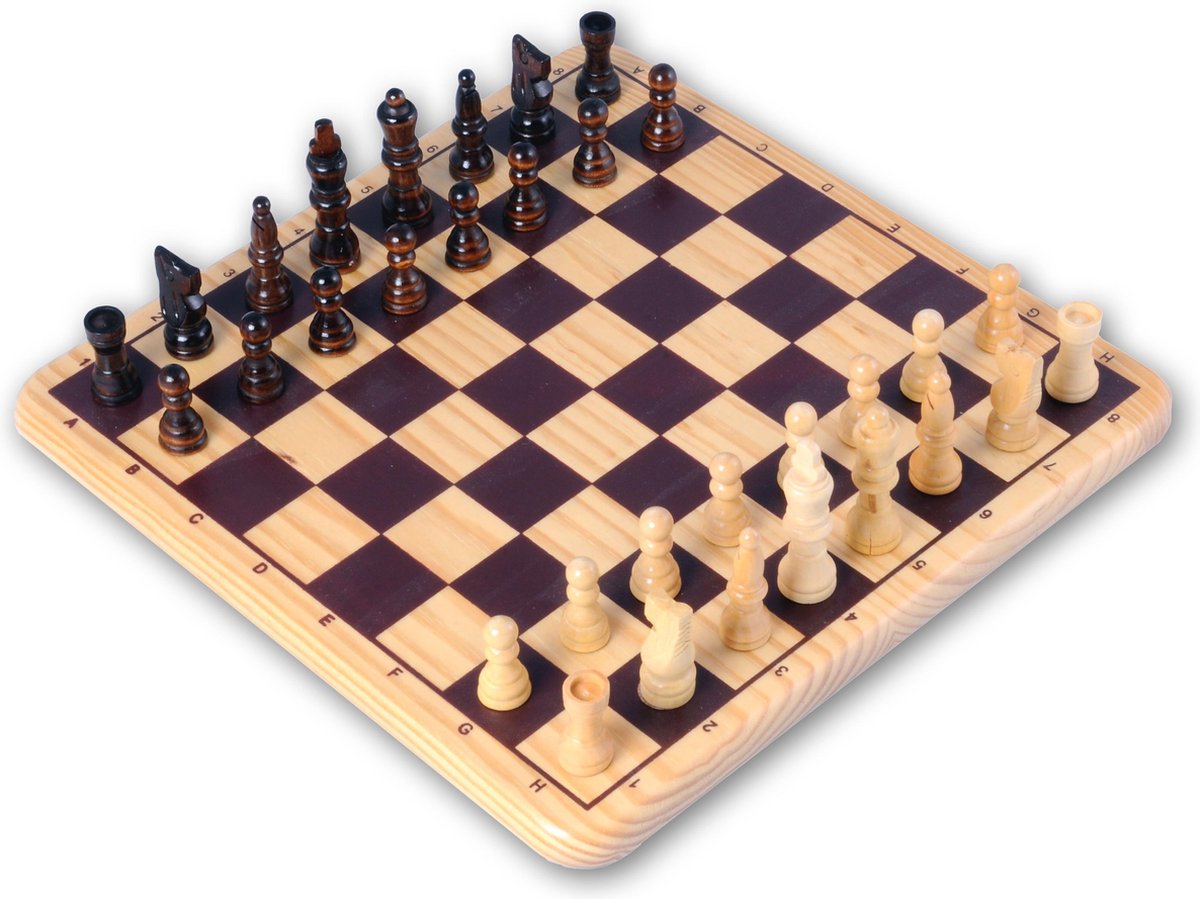 Jeu d'échecs Engelhart complet – pièces d'échecs n° 3 en bois de palmier poli – avec plateau 29 x 29 cm – expérience de jeu stable et luxueuse –