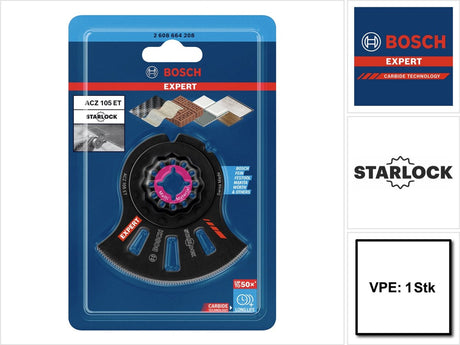 Bosch expert multi matériaux acz 105 et lame de scie segment starlock 105 mm 1 pc. (2608664208) carbure