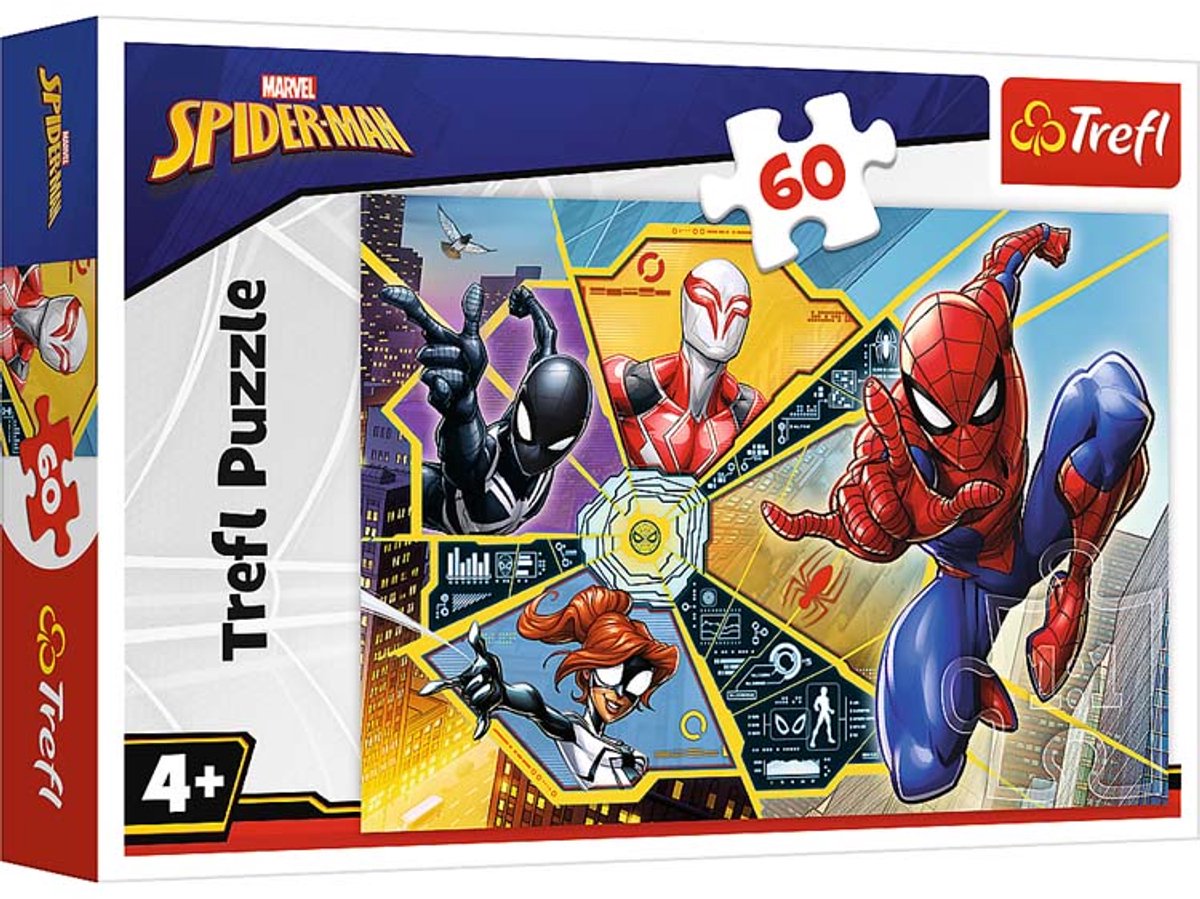 Puzzle Trefl 60 pièces - Disney Marvel Spiderman Adventure.