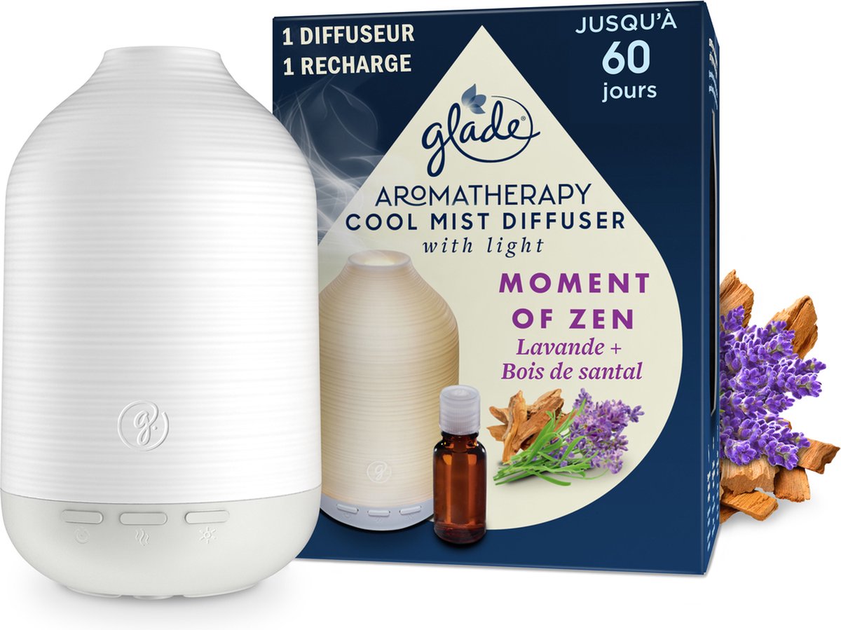 Porte-diffuseur de brume fraîche d'aromathérapie Glade moment de zen