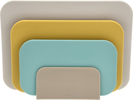 Rosti choptima set de planches à découper 35,5 x 7 x 26,5 cm plage - plastique - 4 planches à découper - va au lave-vaisselle - avec support - cuisine
