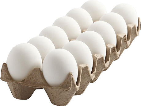 Oeufs Creativ company, h: 6 cm, blanc, 12 pièces 1 boîte