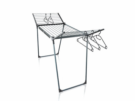 Etendoir Leifheit pegasus 200 noir massif - 20 m de longueur de séchage - incl. supports pour petit linge et 5 cintres