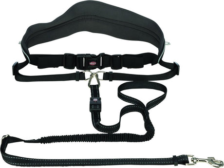 Trixie ligne de marche avec ceinture de hanche mains libres - ceinture - 120 cm x 12 cm - noir