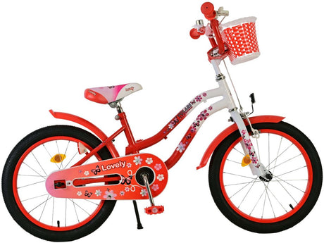 Joli vélo pour enfants Volare - filles - 18 pouces - rouge blanc