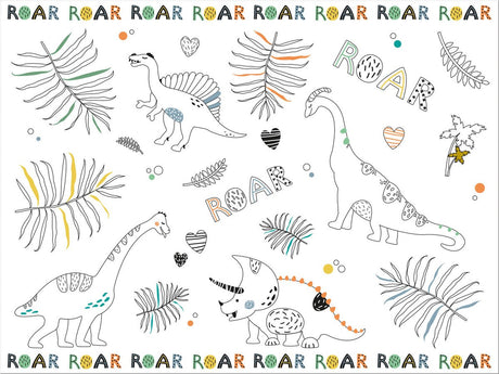 Folat bv set de table à colorier dinosaure rugit, 6 pcs.