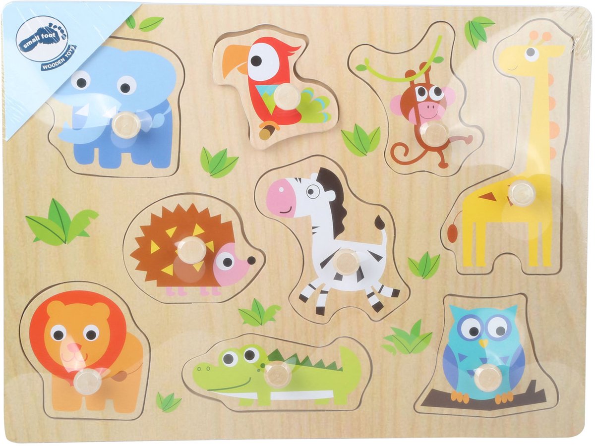 Small foot - puzzle en bois zoo, 9 pcs.