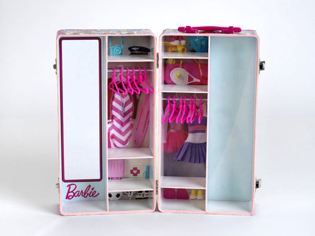 Klein Toys Valise à vêtements Barbie - portants et étagères - incl. accessoires - multicolores