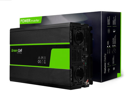 Onduleur à cellules vertes 24v à 230v onde sinusoïdale pure 2000w - pour camions - inv20