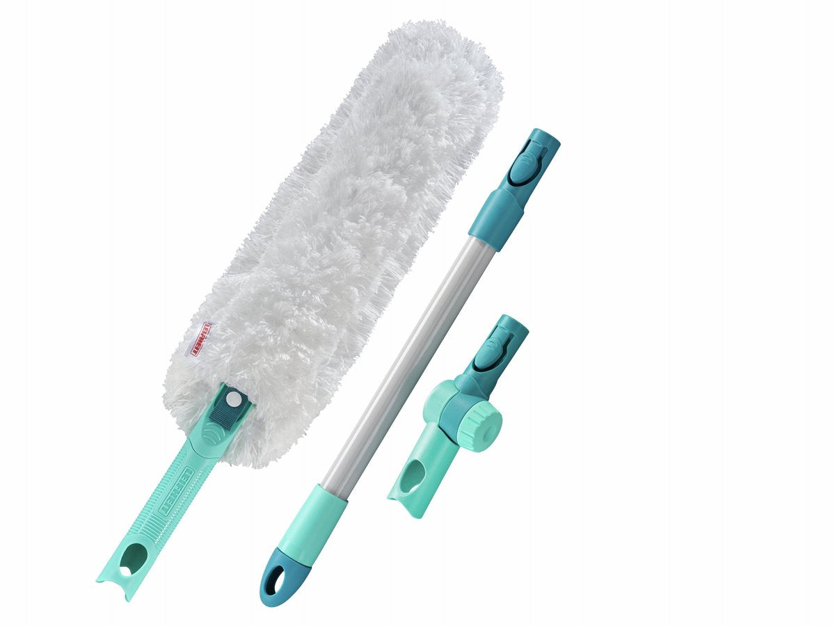 Leifheit super duster plumeau xl, incl. poignée avec coude - lavable - flexible - système de clic