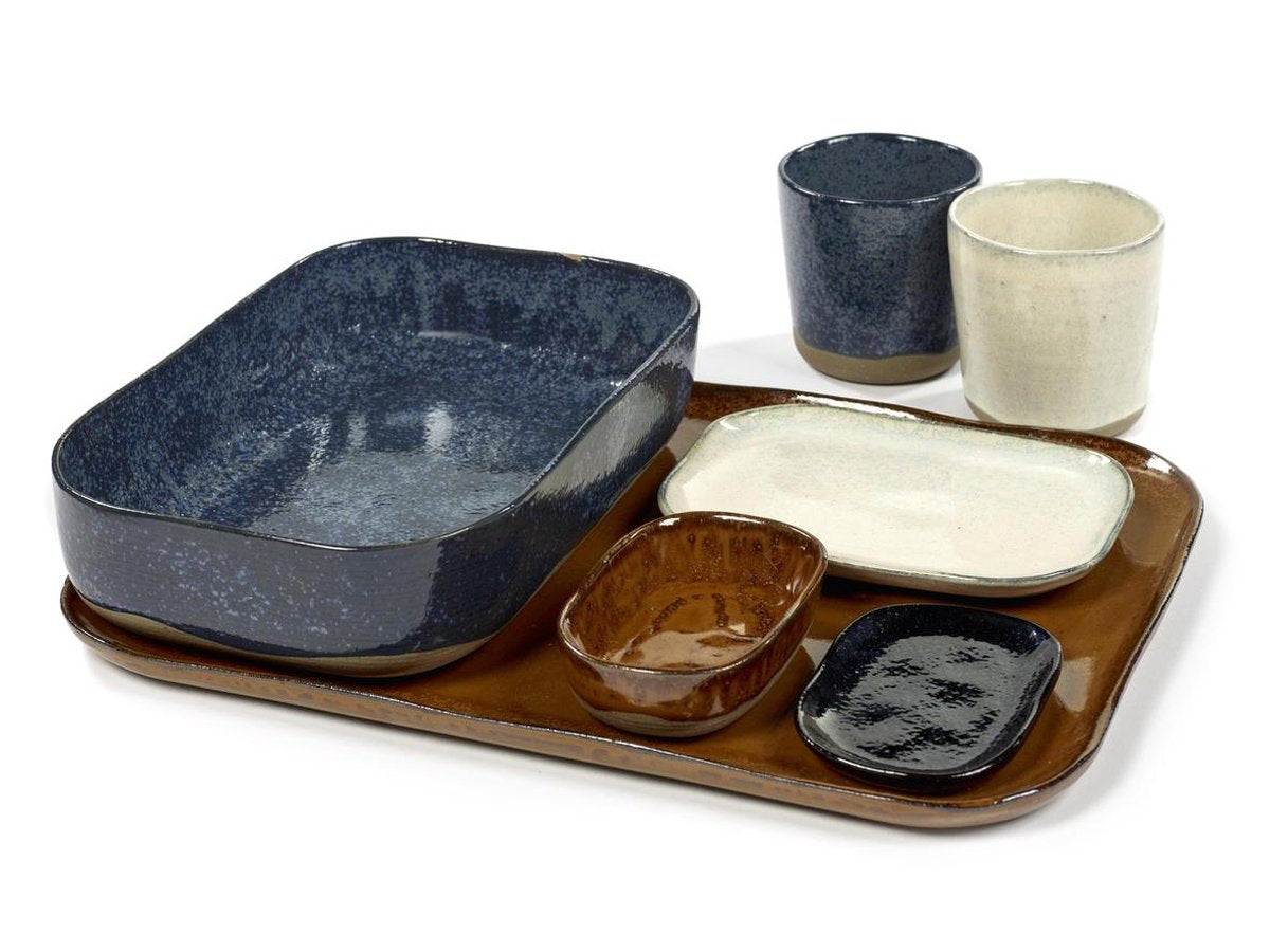 Serax - table merci la nouvelle - assiette creuse s - marron ocre - 8 pièces