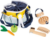 Small foot - set de soins pour chevaux en bois avec sac, 8 pièces.